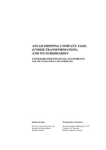 Vorschaubild Asyad Shipping Company Finanzmitteilung 2024