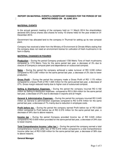 Thumbnail Gulf Mushroom Products Company SAOG Half-year Report 2014-h1