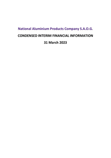 Thumbnail National Aluminium Products Company SAOG Quarterly Report 2023-q1
