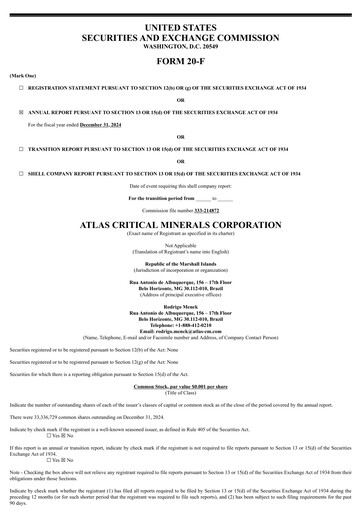 Thumbnail Atlas Critical Minerals Annual Report 2024
