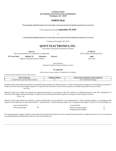 Thumbnail Qnity Electronics Quarterly Report 2025-q3