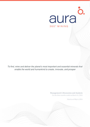 Miniature Aura Minerals Rapport trimestriel 2024-q1