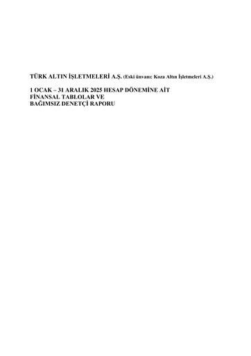 Thumbnail Turk Altin Isletmeleri A.S. Financial Statement 2025