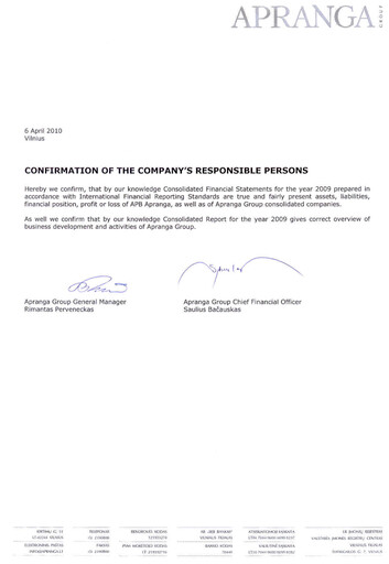 Thumbnail APB Apranga Annual Report 2009