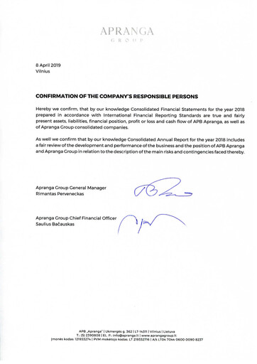 Thumbnail APB Apranga Annual Report 2018