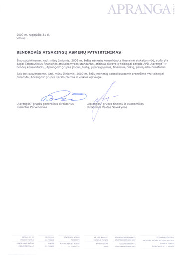 Thumbnail APB Apranga Half-year Report 2009-h1