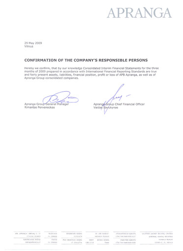 Thumbnail APB Apranga Quarterly Report 2009-q1