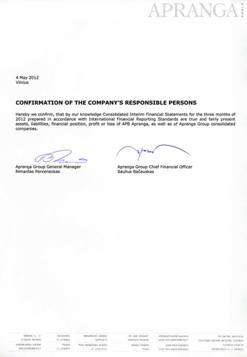 Thumbnail APB Apranga Quarterly Report 2012-q1