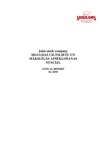 Vorschaubild AS Siguldas Ciltslietu Un Maksligas Apseklosanas Stacija Jahresbericht 2010