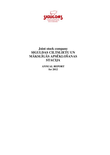 Vorschaubild AS Siguldas Ciltslietu Un Maksligas Apseklosanas Stacija Jahresbericht 2012
