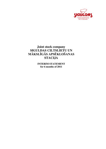 Thumbnail AS Siguldas Ciltslietu Un Maksligas Apseklosanas Stacija Half-year Report 2011-h1