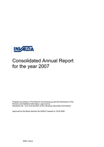 Thumbnail Invalda INVL, AB Annual Report 2007