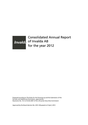 Thumbnail Invalda INVL, AB Annual Report 2012