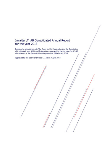 Thumbnail Invalda INVL, AB Annual Report 2013