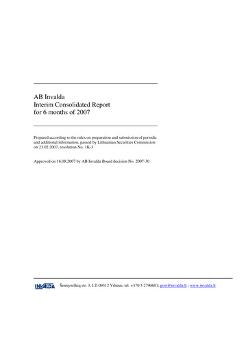 Thumbnail Invalda INVL, AB Half-year Report 2007-h1