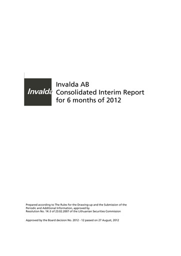 Thumbnail Invalda INVL, AB Half-year Report 2012-h1