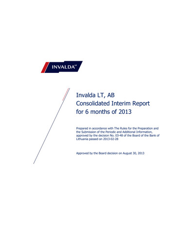 Thumbnail Invalda INVL, AB Half-year Report 2013-h1