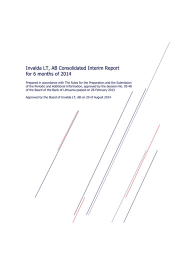Thumbnail Invalda INVL, AB Half-year Report 2014-h1
