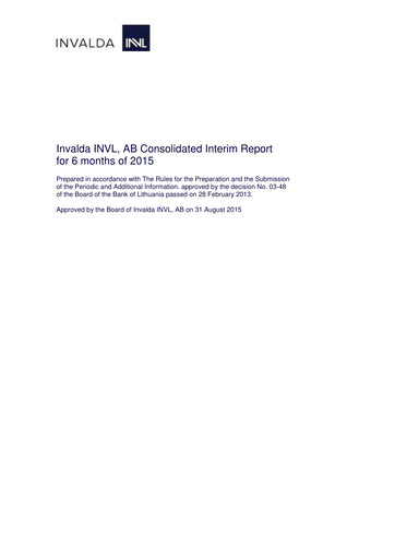 Thumbnail Invalda INVL, AB Half-year Report 2015-h1