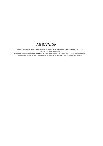 Thumbnail Invalda INVL, AB Quarterly Report 2011-q1