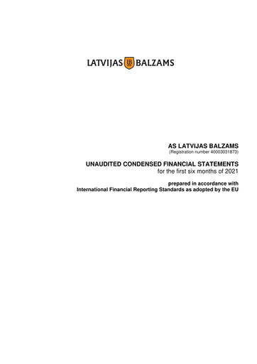 Thumbnail AS Amber Latvijas balzams Half-year Report 2021-h1