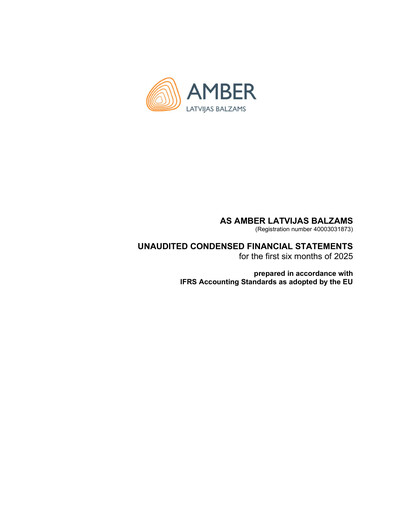 Thumbnail AS Amber Latvijas balzams Half-year Report 2025-h1