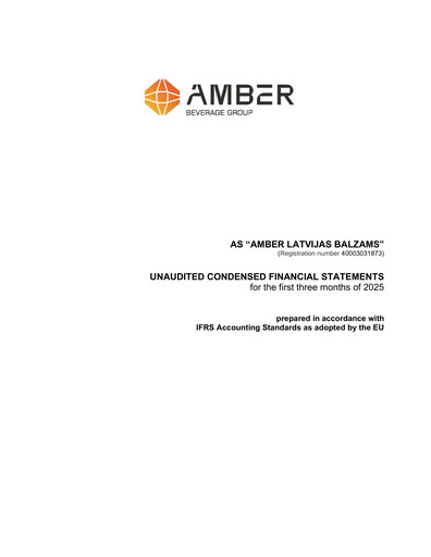 Miniature AS Amber Latvijas balzams Rapport trimestriel 2025-q1