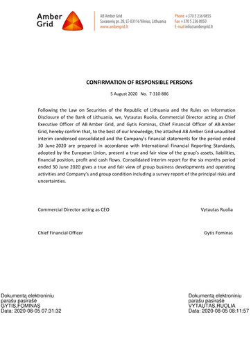 Miniature AB Amber Grid Rapport semestriel 2020-h1