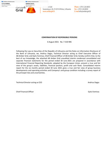 Miniature AB Amber Grid Rapport semestriel 2021-h1