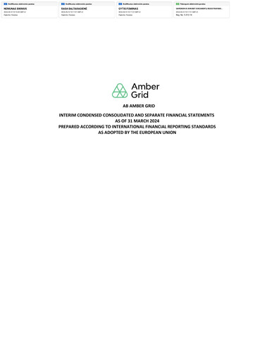 Miniature AB Amber Grid Rapport trimestriel 2024-q1