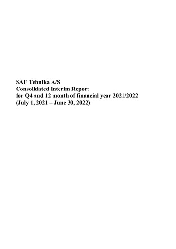 Thumbnail SAF Tehnika A/S Financial Report 2021-2022