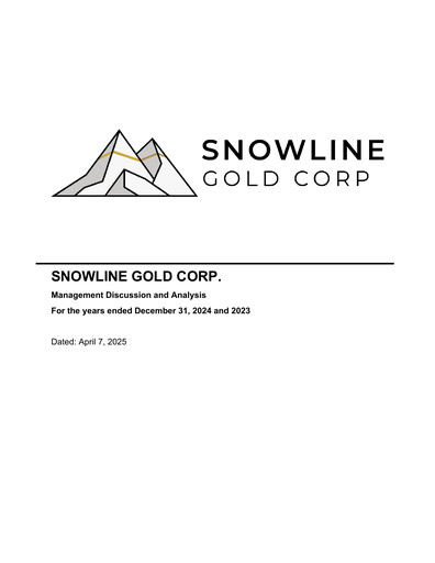 Thumbnail Snowline Gold Corp. Annual Report 2024