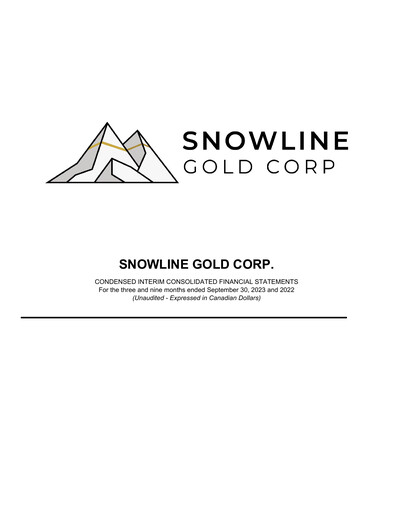 Vorschaubild Snowline Gold Corp. Quartalsbericht 2023-q3