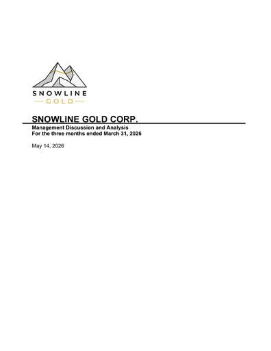 Thumbnail Snowline Gold Corp. Quarterly Report 2026-q1