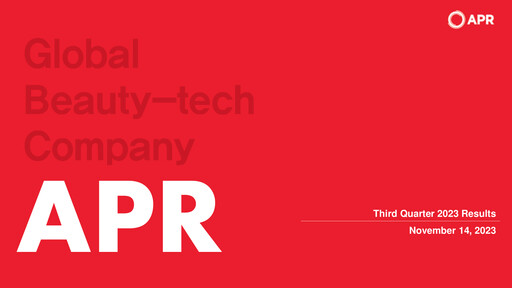 Miniature APR Co., Ltd. Rapport trimestriel 2023-q3