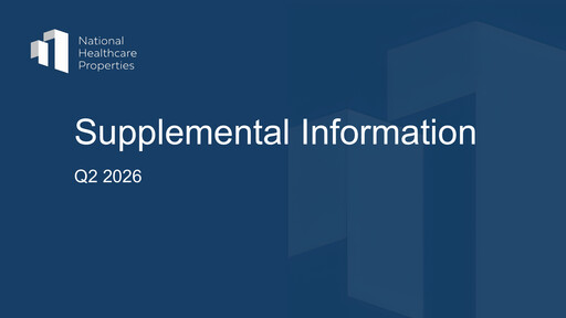 Miniature National Healthcare Properties Rapport trimestriel 2026-q2