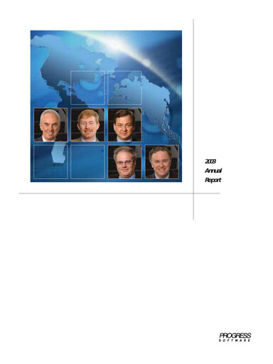 Vorschaubild Progress Software
 Jahresbericht 2003