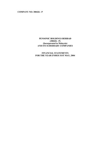 Thumbnail Pensonic Holdings Berhad Financial Statement 2004