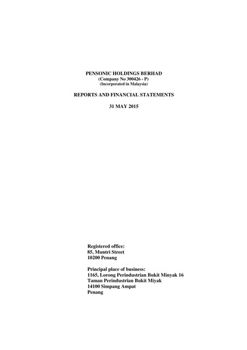 Thumbnail Pensonic Holdings Berhad Financial Statement 2015