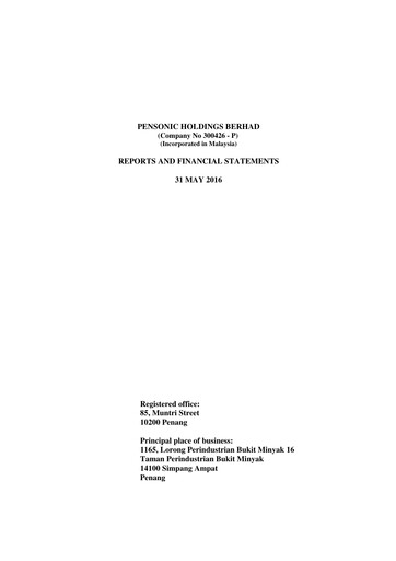 Thumbnail Pensonic Holdings Berhad Financial Statement 2016