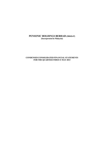 Thumbnail Pensonic Holdings Berhad Quarterly Report 2013-q4