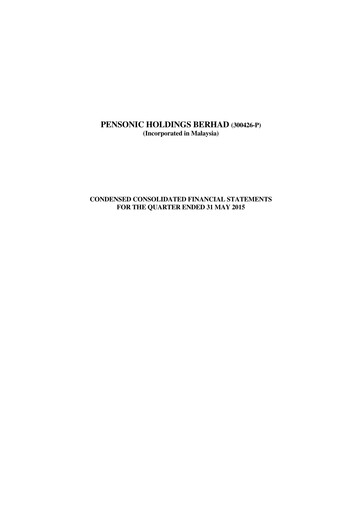 Thumbnail Pensonic Holdings Berhad Quarterly Report 2015-q4