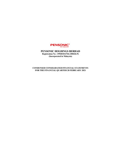 Thumbnail Pensonic Holdings Berhad Quarterly Report 2021-q3
