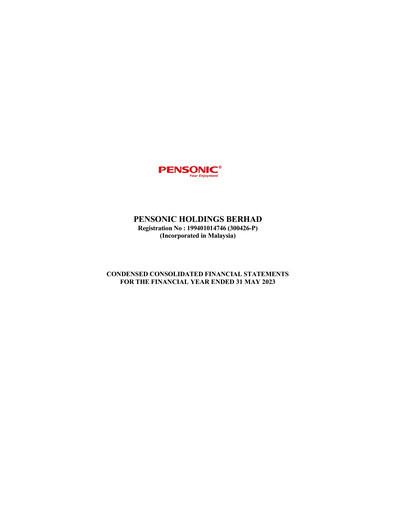 Thumbnail Pensonic Holdings Berhad Quarterly Report 2023-q4