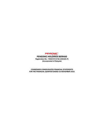 Thumbnail Pensonic Holdings Berhad Quarterly Report 2026-q2