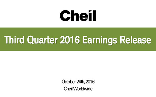 Miniature Cheil Worldwide Inc. Rapport trimestriel 2016-q3