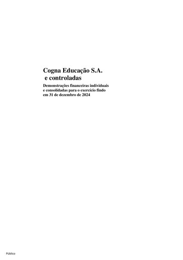 Thumbnail Cogna Educação Financial Statement 2024