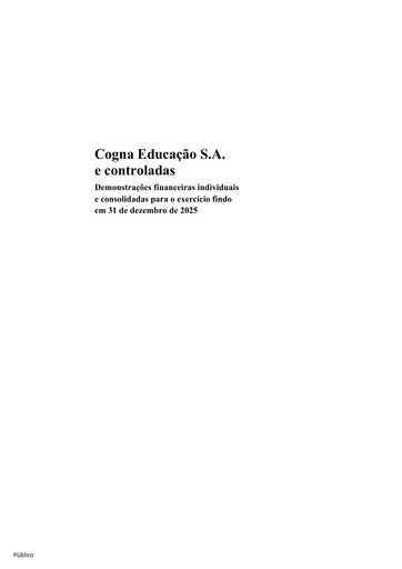 Thumbnail Cogna Educação Financial Statement 2025