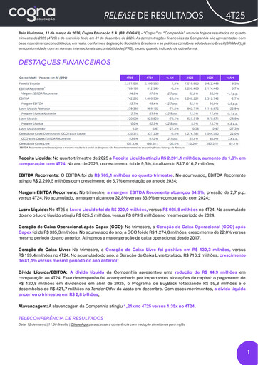 Thumbnail Cogna Educação Quarterly Report 2025-q4