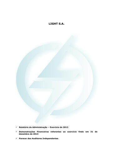 Vorschaubild Light S.A. Finanzmitteilung 2013